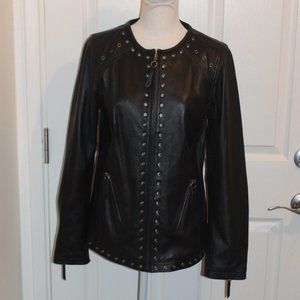 Bradley Bayou Black Leather Jacket Women SM